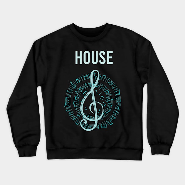 Music Note Circle House Crewneck Sweatshirt by Hanh Tay